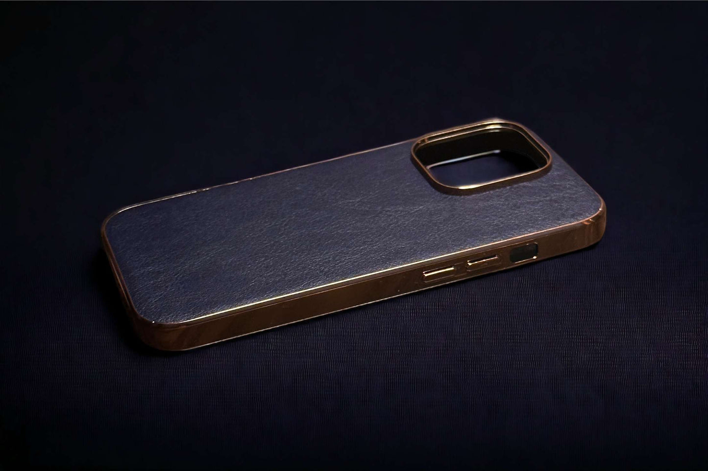 Royal Blue Electroplated Pu Leather Phone Case for iPhone 14 Pro